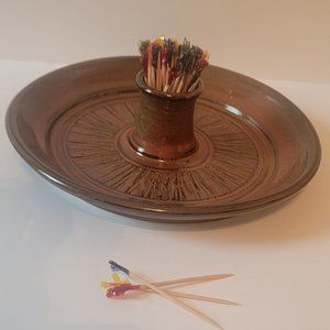 Glazed Ceramic Appetizer Serving Dish